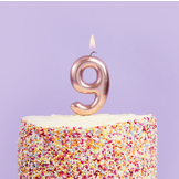 Kaars 9 jaar roségoud Hootyballoo