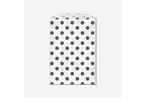 Traktatiezakjes zilver polka dots (12st)