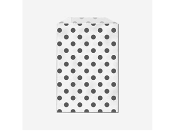 Traktatiezakjes zilver polka dots (12st)