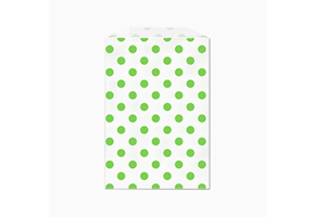Traktatiezakjes groen polka dots (12st)