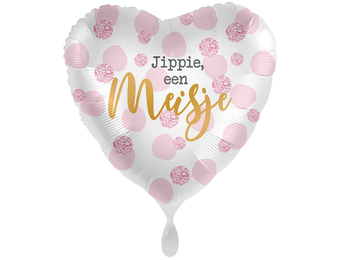 Folieballon Jippie een Meisje (43cm)