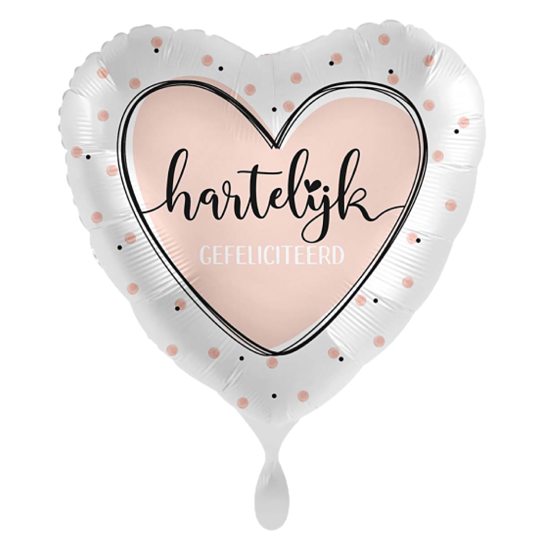 Folieballon Hartelijk Gefeliciteerd (43cm)