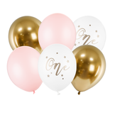 Ballonnenmix One pastel roze (6st)