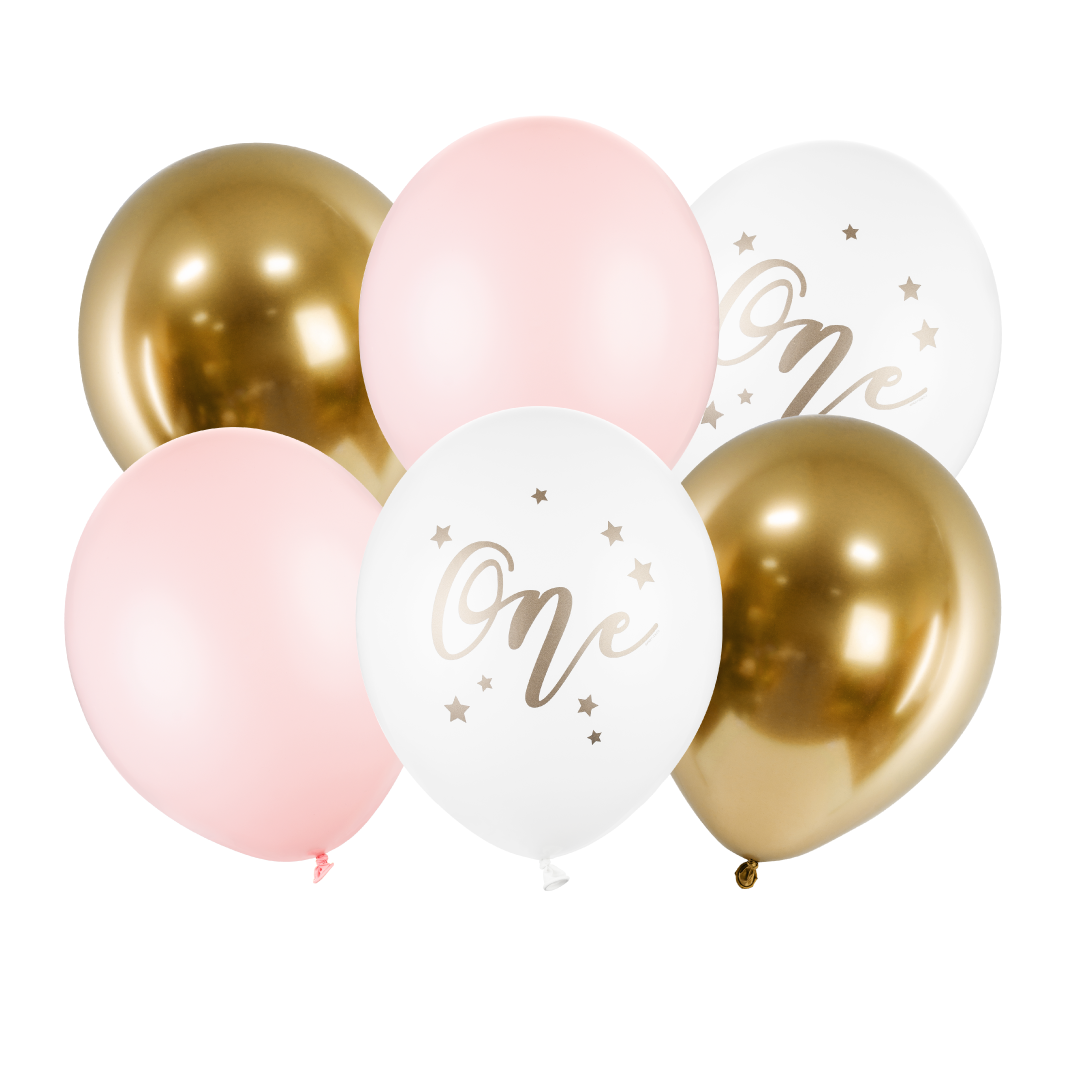 Ballonnenmix One pastel roze (6st)