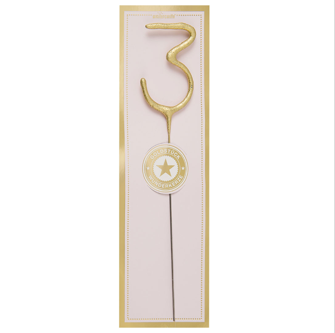 Sterretje goud cijfer 3