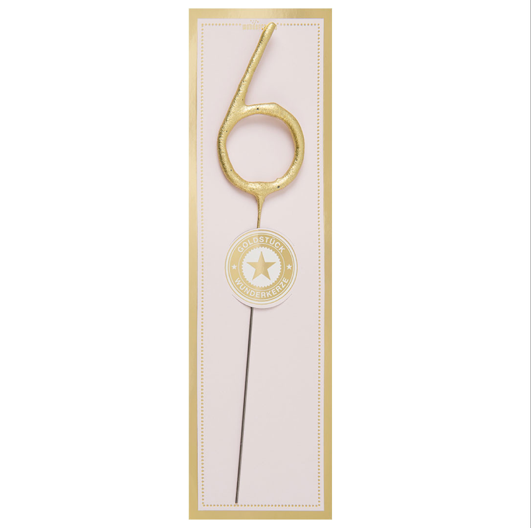 Sterretje goud cijfer 6