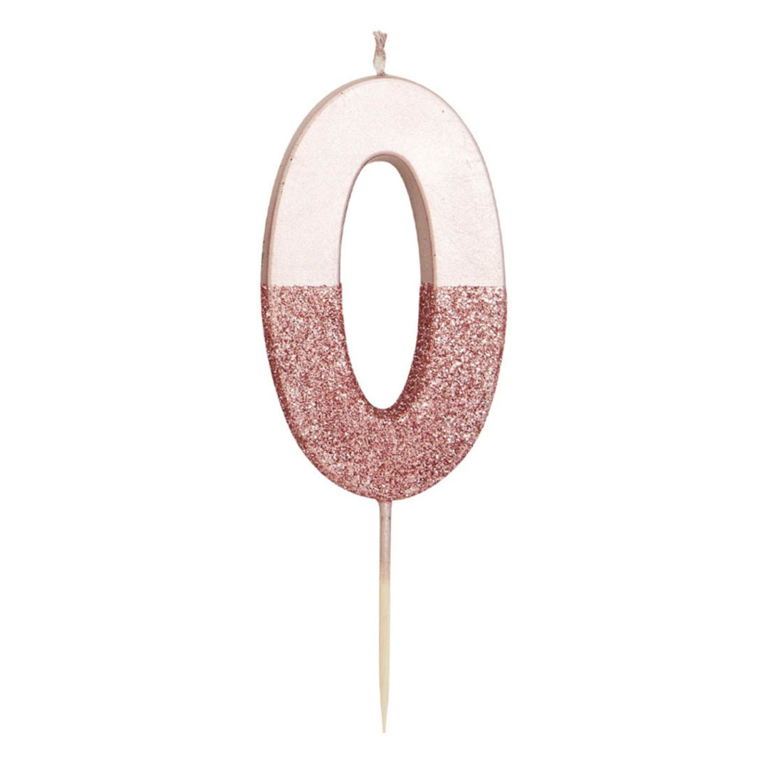 Verjaardagskaarsje 0 roségoud Talking Tables