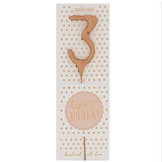 Sterretje roségoud cijfer 3