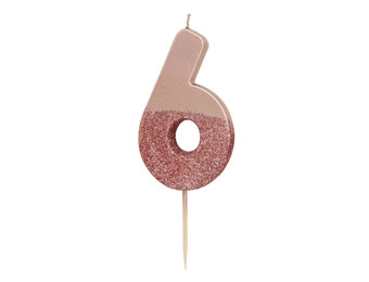 Verjaardagskaarsje 6 roségoud Talking Tables