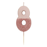 Verjaardagskaarsje 8 roségoud Talking Tables