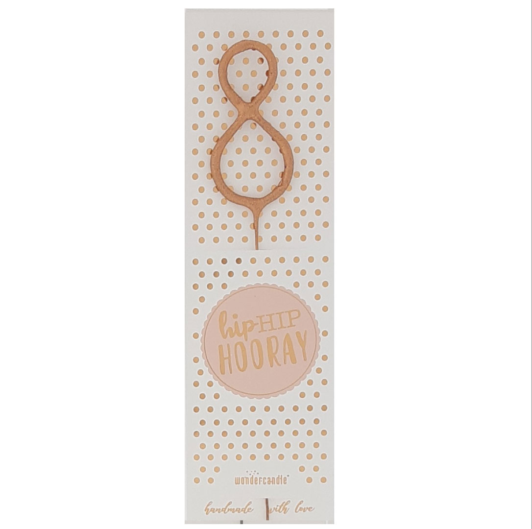 Sterretje roségoud cijfer 8