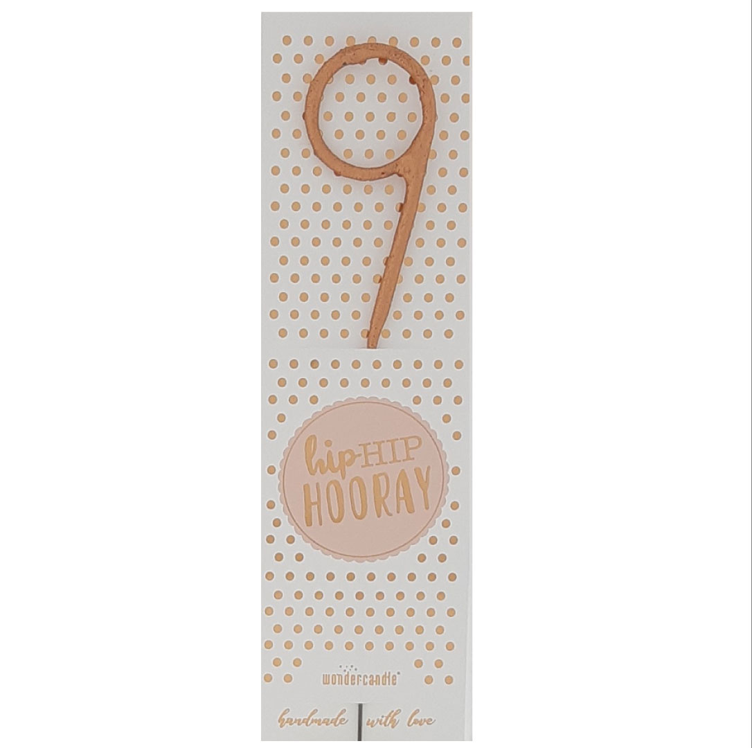 Sterretje roségoud cijfer 9