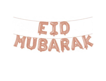 Eid Mubarak folieballonnen roségoud (4M)