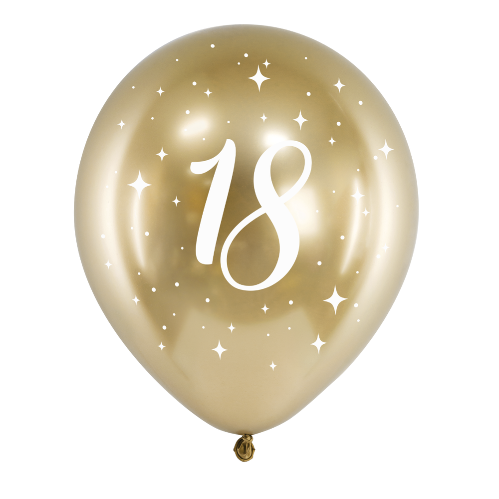 invoeren vertegenwoordiger kleermaker Ballonen 18 jaar goud (6st) - Jetjes & Jobjes