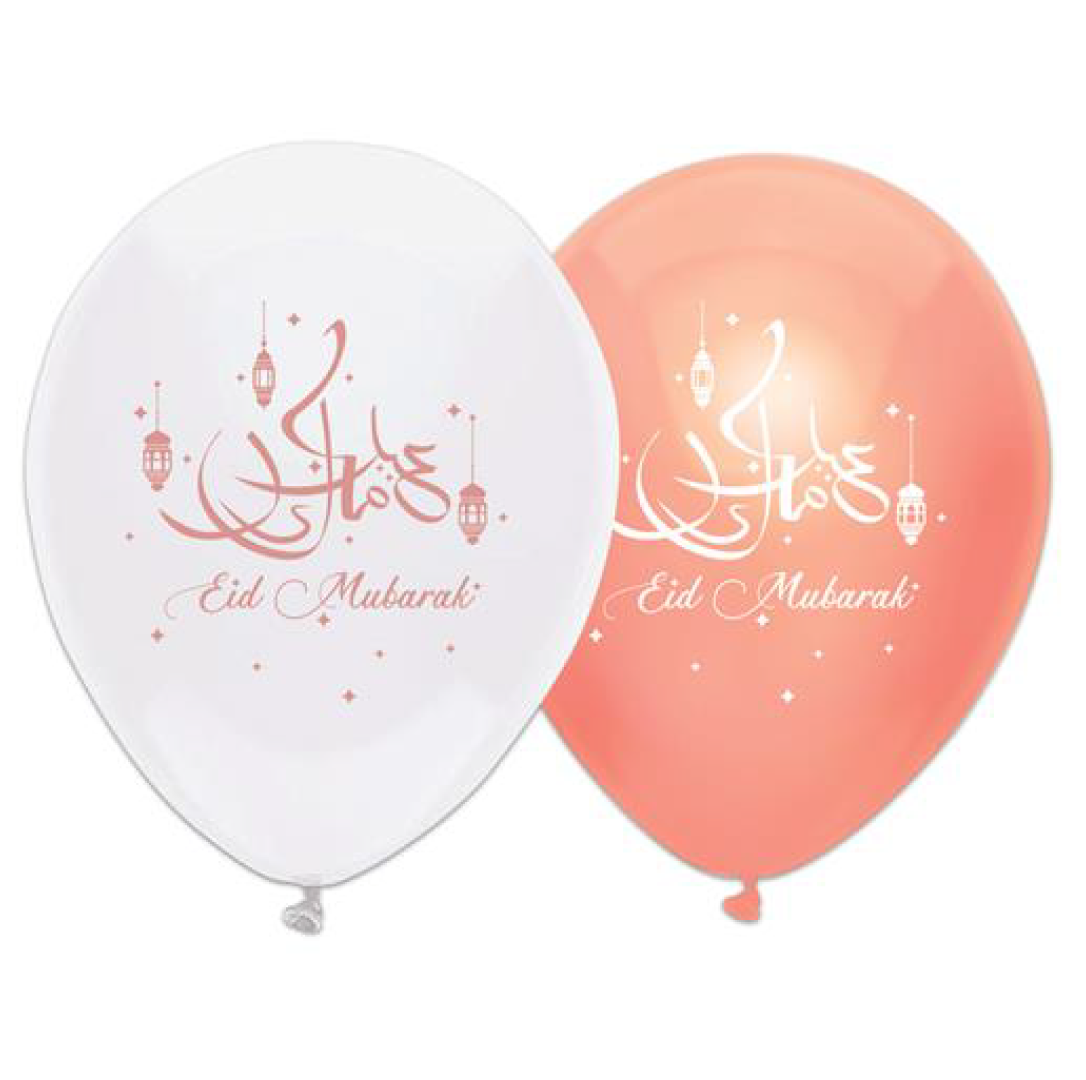 Ballonnenmix "Eid Mubarak" rosegoud (6st)