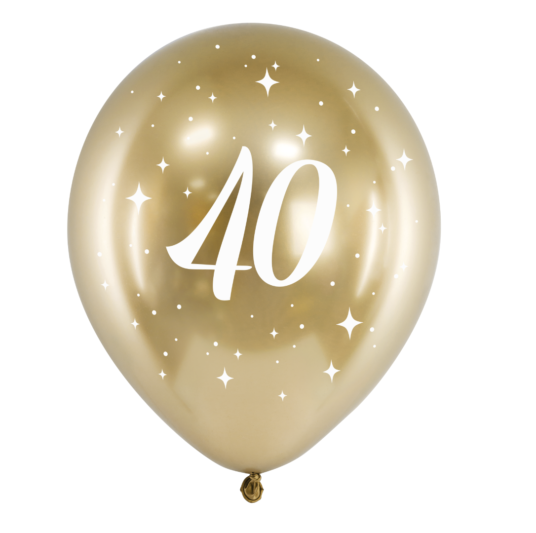 lotus Arabisch Uitputten Ballonnen 40 jaar goud (6st) - Jetjes & Jobjes