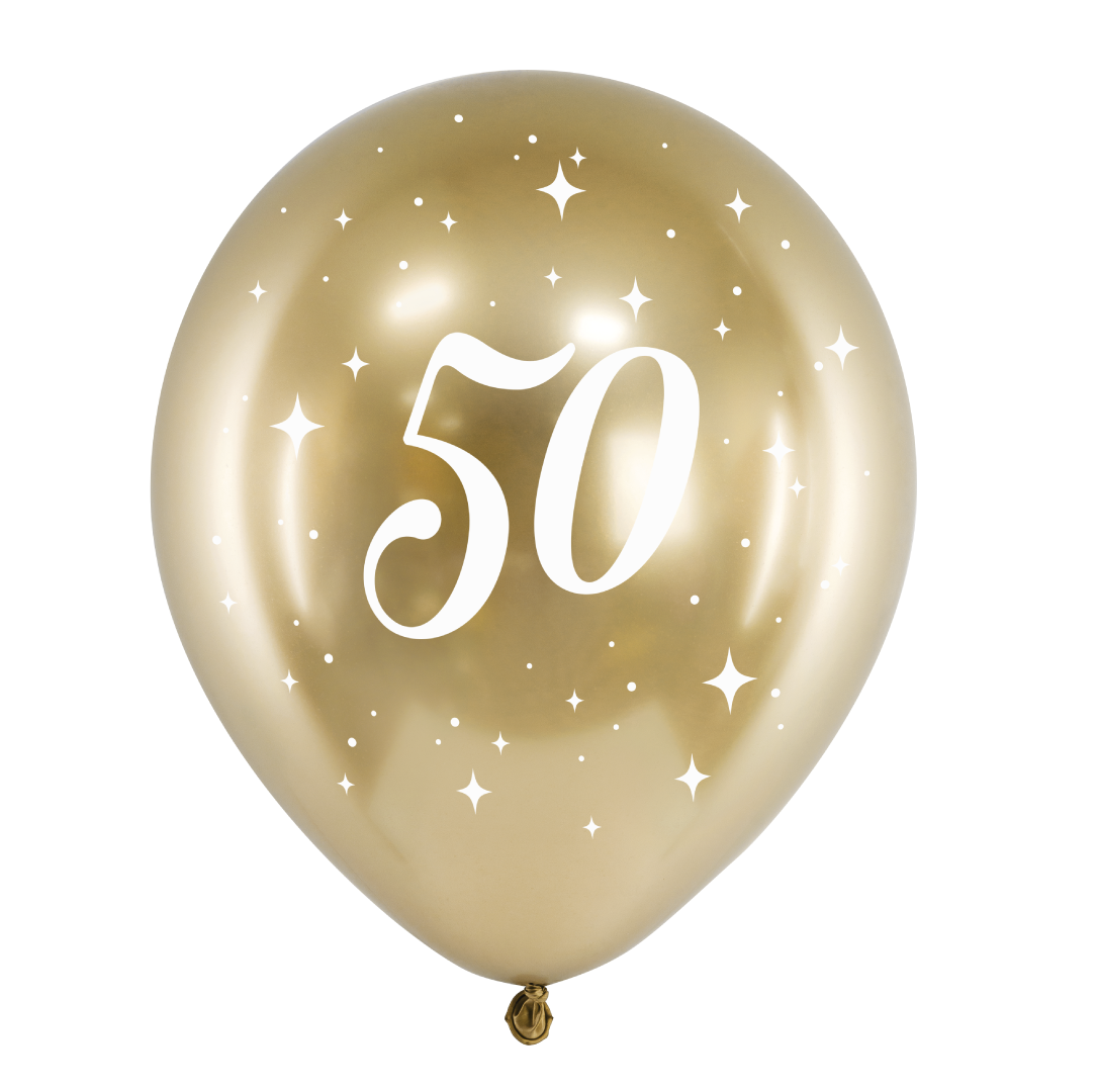 blouse Rose kleur verf Ballonnen 50 jaar goud (6st) - Jetjes & Jobjes