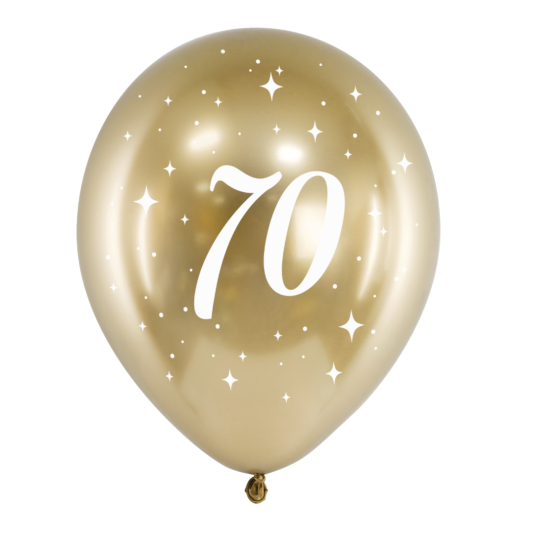 Bad waarom niet Parel Ballonnen 70 jaar goud (6st) - Jetjes & Jobjes