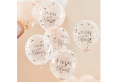Confetti ballonnen roségoud Baby In Bloom (5st) Ginger Ray