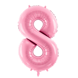 Folieballon cijfer 8 roze (86cm)