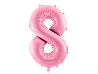 Folieballon cijfer 8 roze (86cm)