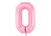 Folieballon cijfer 0 roze (86cm)