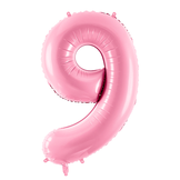 Folieballon cijfer 9 roze (86cm)
