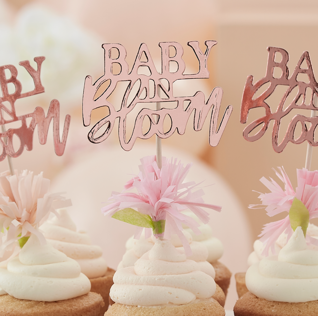 Cupcake toppers Baby In Bloom (12st) Ginger Ray