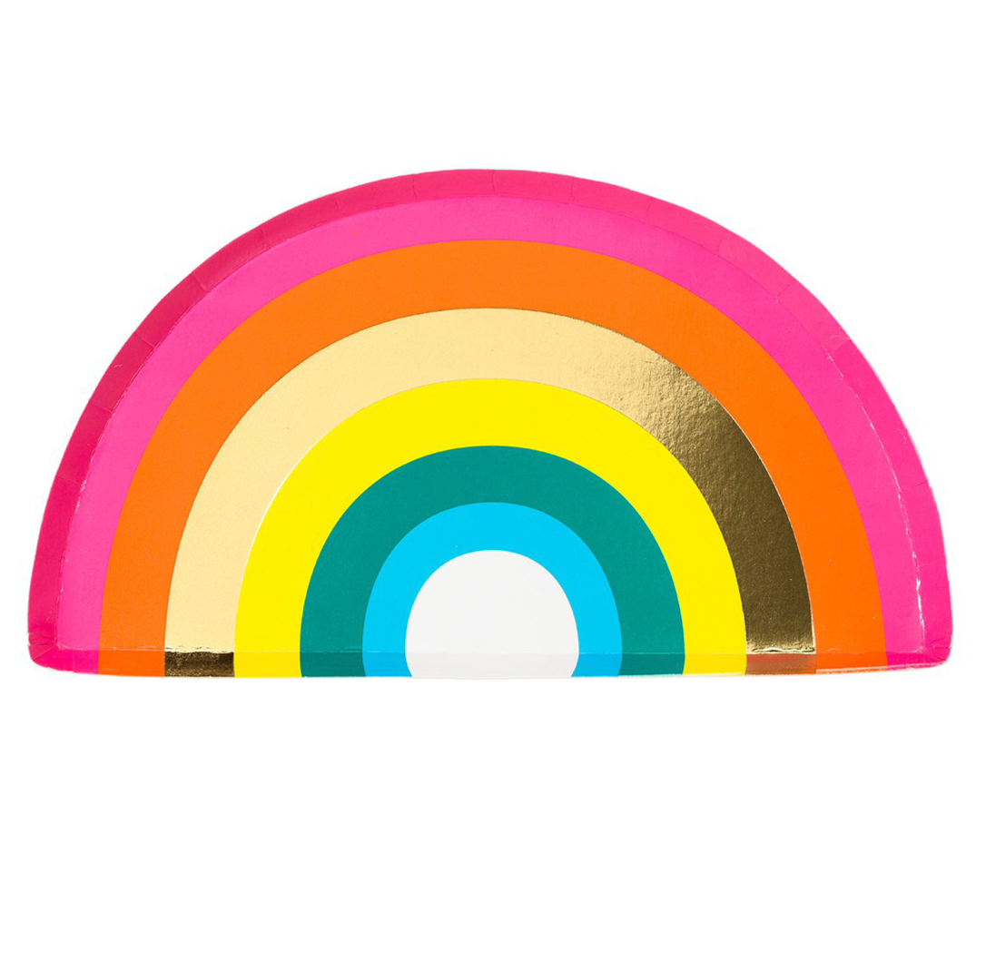 Bordjes regenboog (12st) Birthday Brights Talking Tables