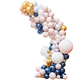 Ballonnenboog groot marble nude & chrome navy (200st) Ginger Ray