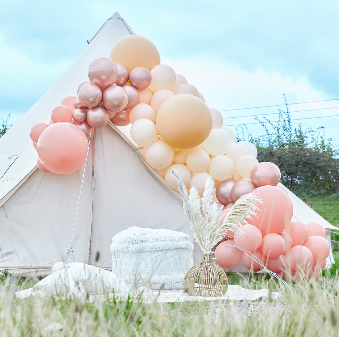 Ballonnenboog groot  nude & chrome roségoud (200st) Ginger Ray