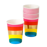 Bekers regenboog (12st) Birthday Brights Talking Tables