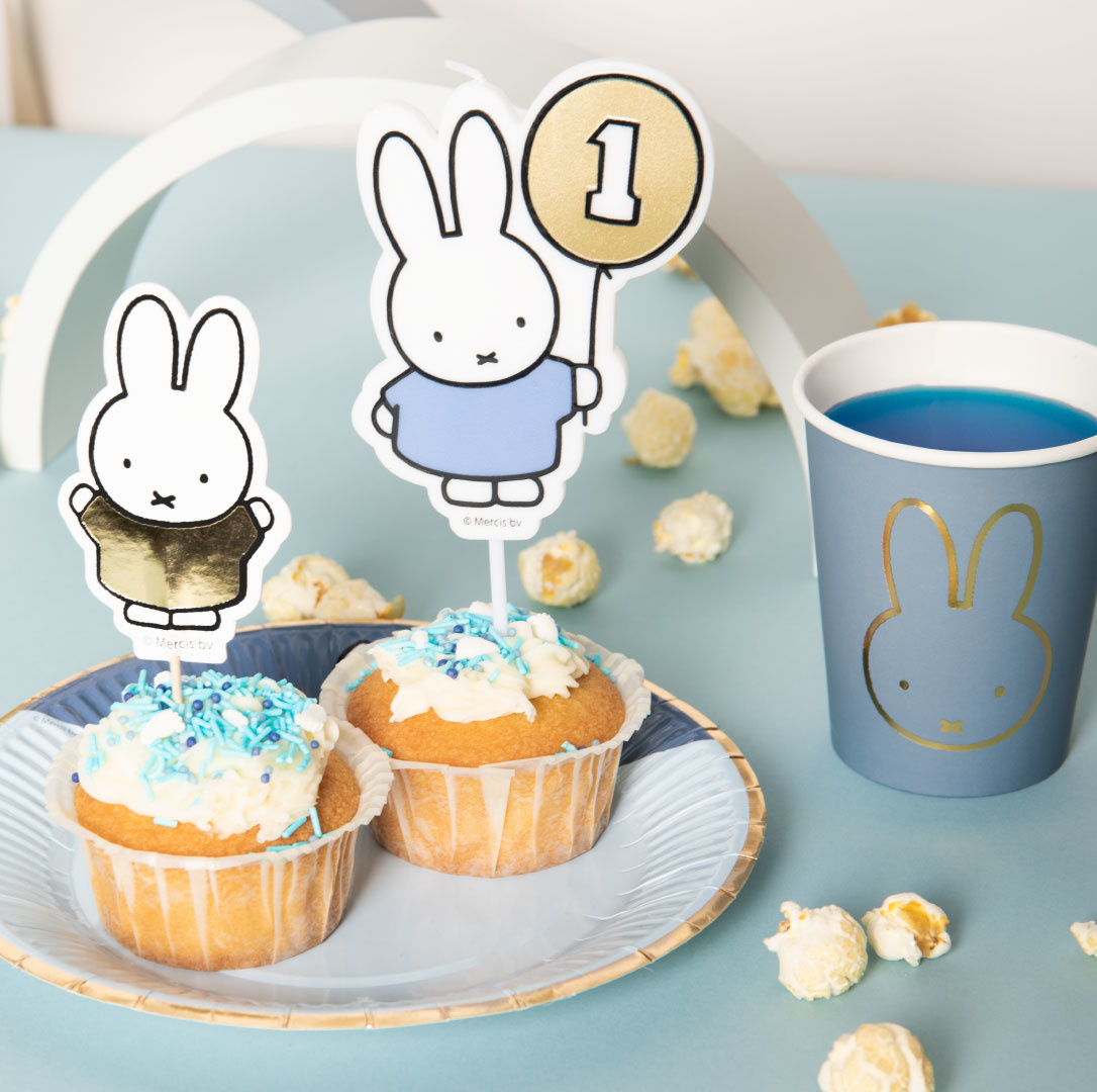 Nijntje 1 jaar cijfer kaars blauw Dick Bruna