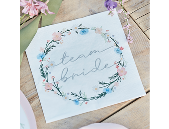 Servetten Team Bride Boho Eco Hen (16st) Ginger Ray