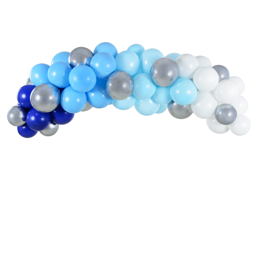 Ballonnenboog blauw en zilver (60st)