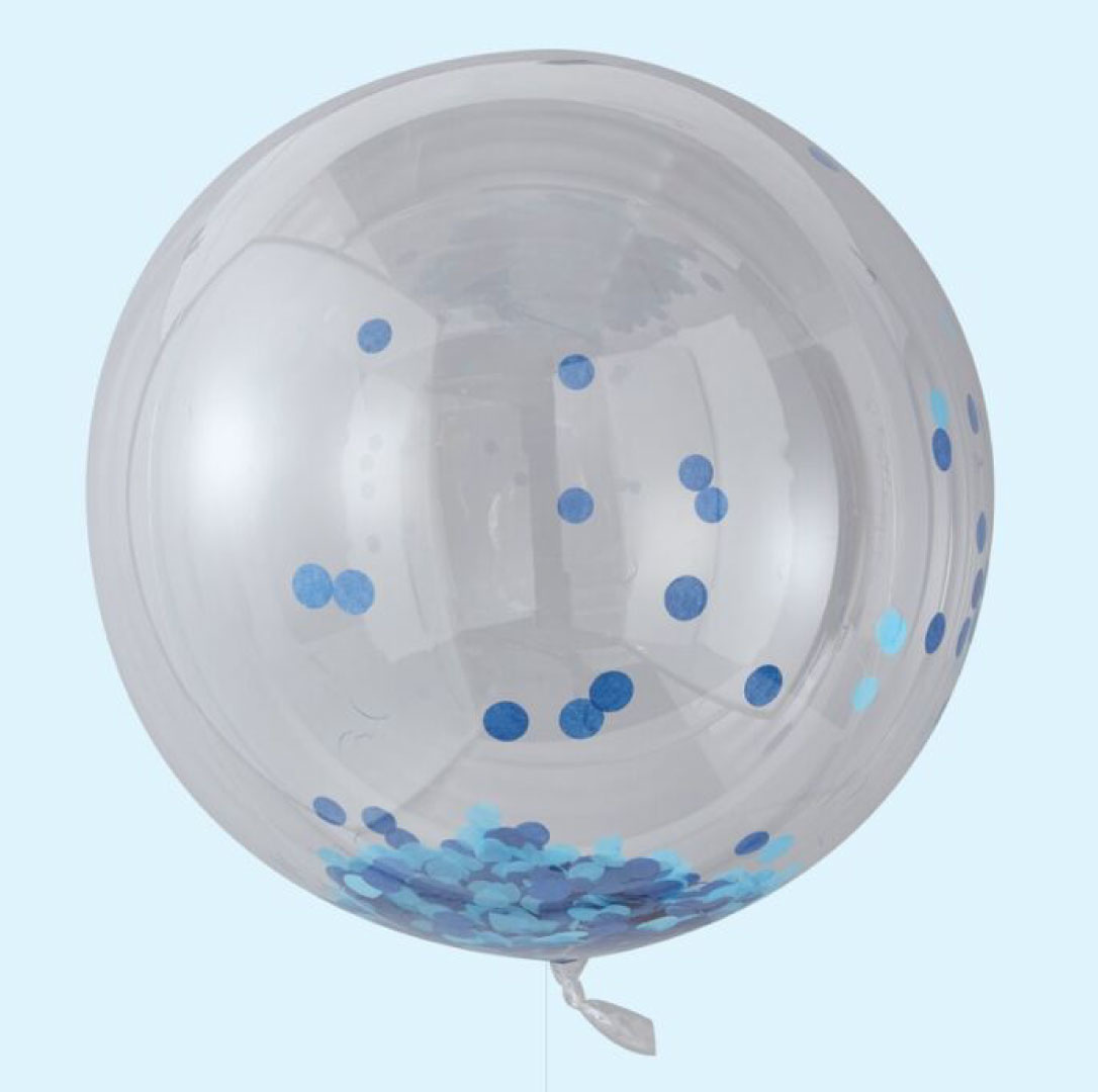 Orb confetti ballonnen blauw (3st) Ginger Ray