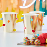 Bekertjes Pompoms Mix It Up Brights (8st) Ginger Ray