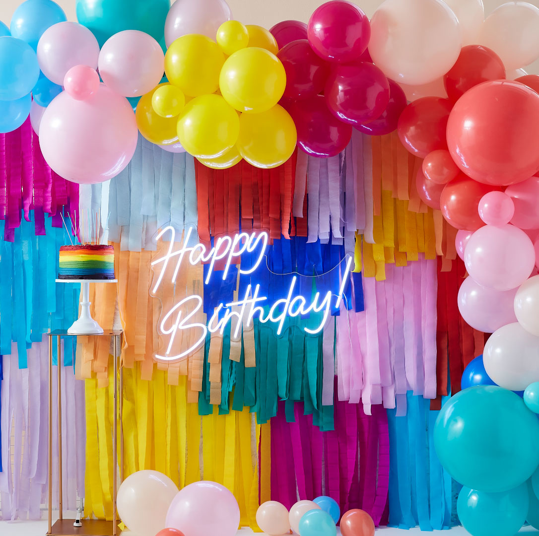 Ballonnenboog en streamers Mix It Up Brights Ginger Ray