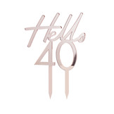 Taarttopper Hello 40 Ginger Ray