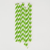 papieren rietjes gestreept appel groen (25st)