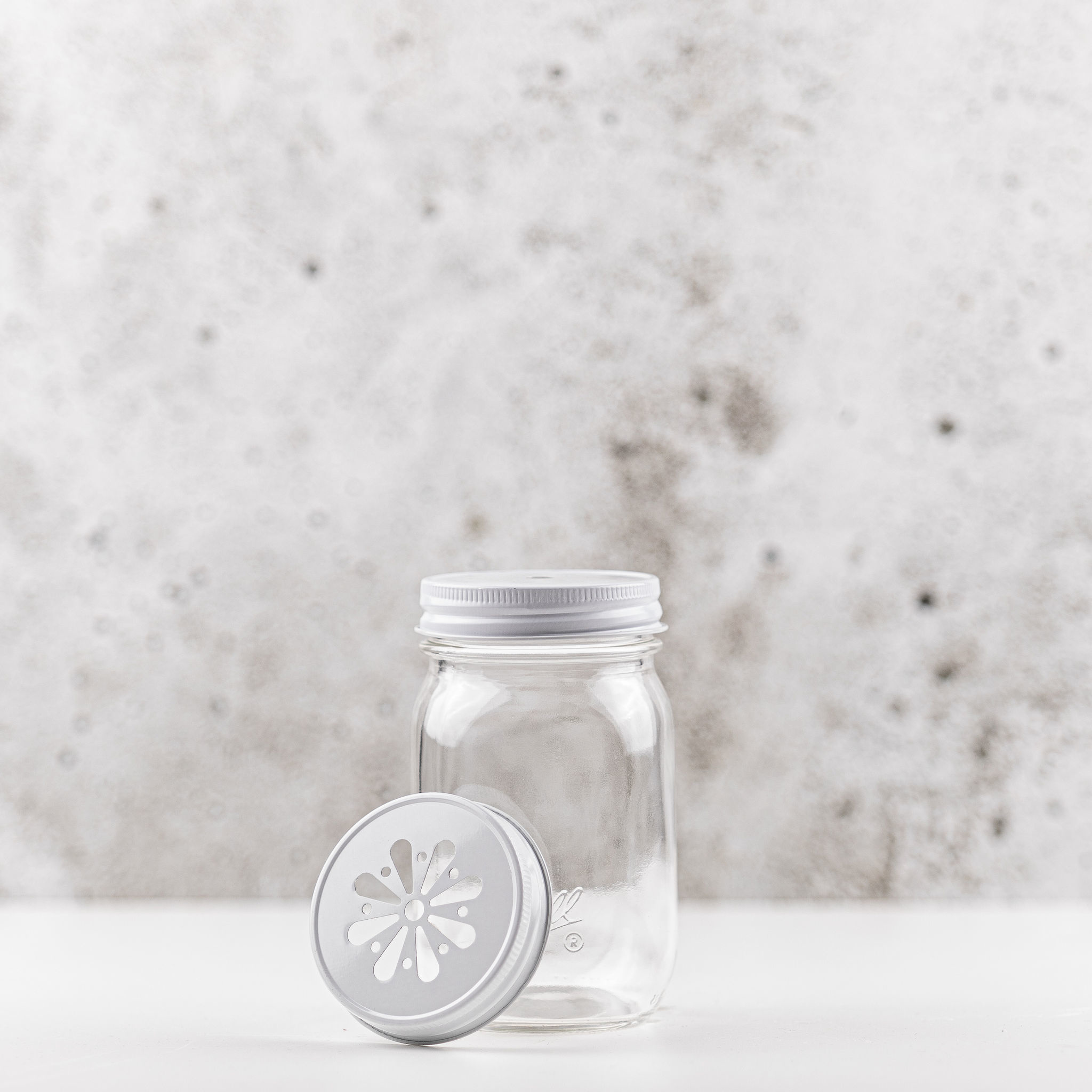 Mason Jar margriet deksel wit