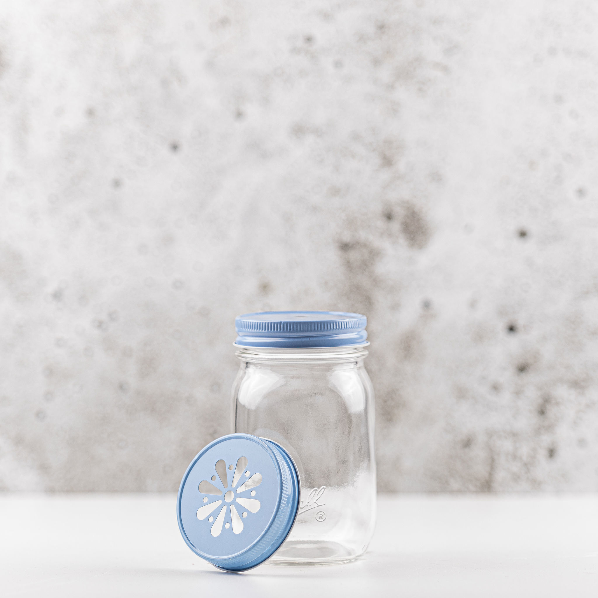 Mason Jar margriet deksel blauw