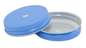 Mason Jar regular straw deksel blauw