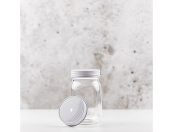 Mason Jar regular straw deksel wit
