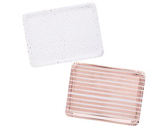 Dienblad papier Roségoud Strepen & Stippen (4st) Hootyballoo