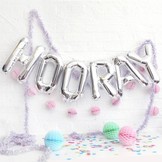 Folieballon hooray zilver XL