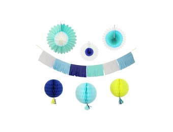 Feest decoratie kit blauw (7st) Meri Meri