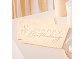 Servetten Happy Birthday peach & goud (16st) Ginger Ray