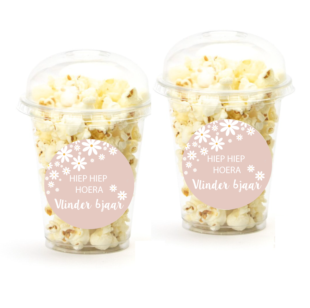 Schooltraktatie bekers groot Daisy Blush (5st)