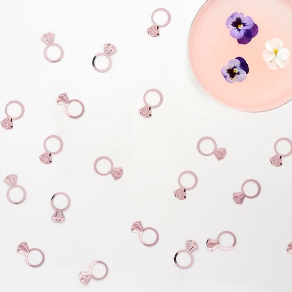 Tafelconfetti ringen rosegoud HootyBalloo